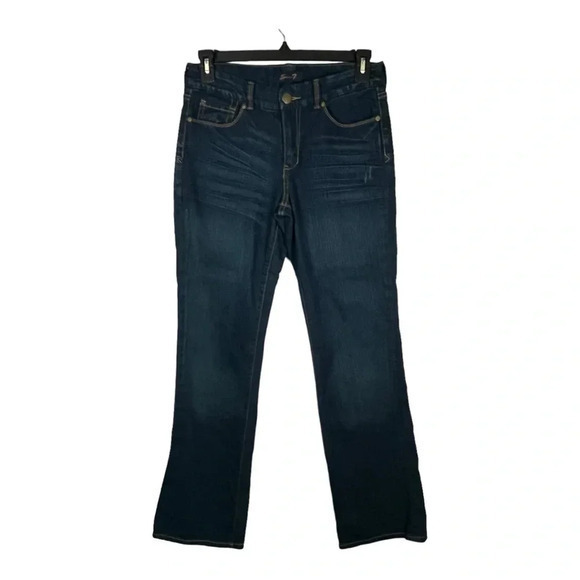 Seven7 Embellished Bootcut Jeans Dark Wash Stretch Sparkle Women Size 6 - Picture 2 of 10